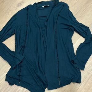 Dark Teal Open Cardigan